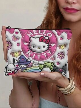 NEW Sanrio HELLO KITTY & Friends 3D Puffy Textured Makeup Bag